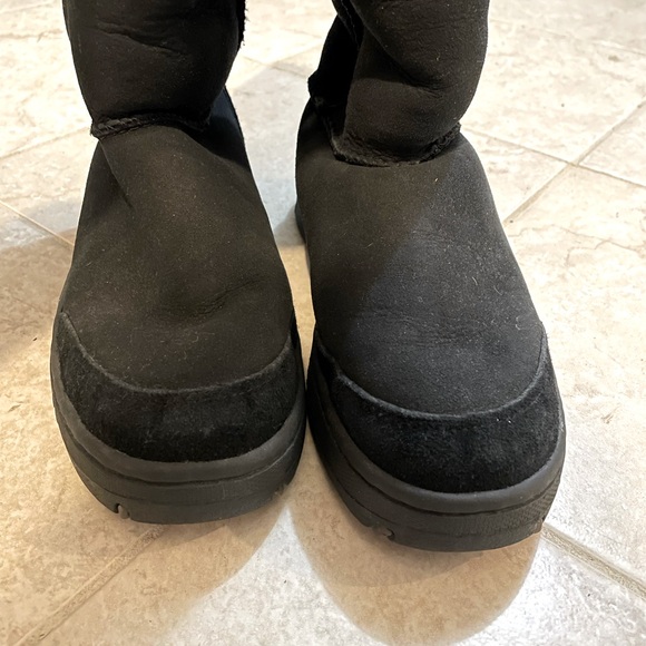 EUC UGG Ultimate Tasman Braid Tall Black Suede Leather Shearling Winter Boots - Picture 7 of 9